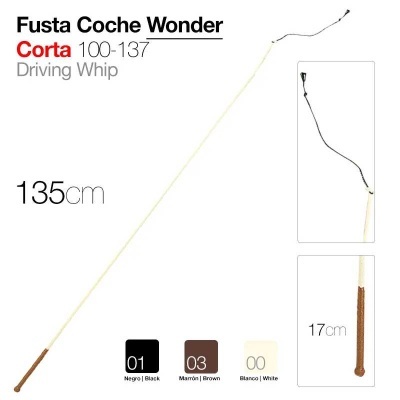 Fusta para condução Wonder Corta 135 cm com punho castanho e opções de cor