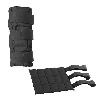 Proteções acolchoadas pretas para joelhos e cotovelos com fecho de velcro