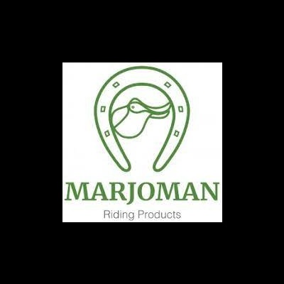 Logótipo MARIOMAN com ferradura e cavalo, texto Riding Products