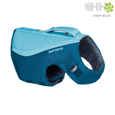 Colete para cão azul claro e azul escuro com pega e fivela cinza