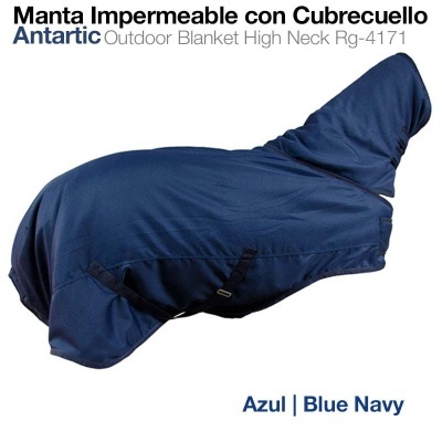 Manta impermeável azul marinho para animais com cubrecuello