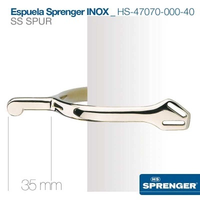 Espuela de aço inoxidável Sprenger HS-47070-000-40 com medida de 35 mm e fundo branco