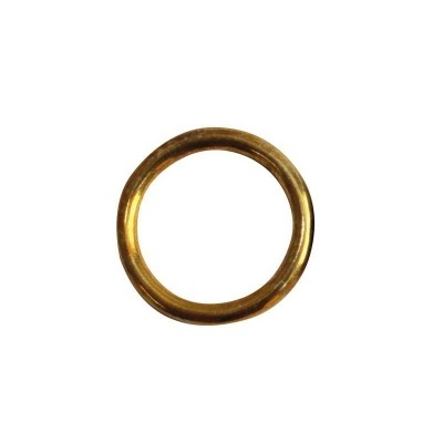 Anel metálico dourado circular