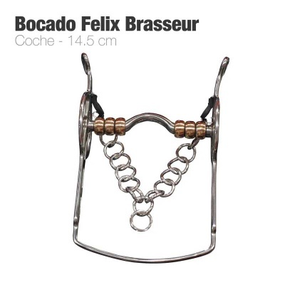 Bocado Felix Brasseur coche 14,5 cm em metal prateado e madeira
