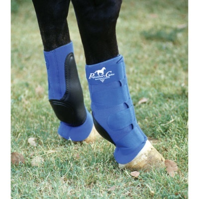 Proteções azuis para pernas de cavalo com logotipo Premier Equine
