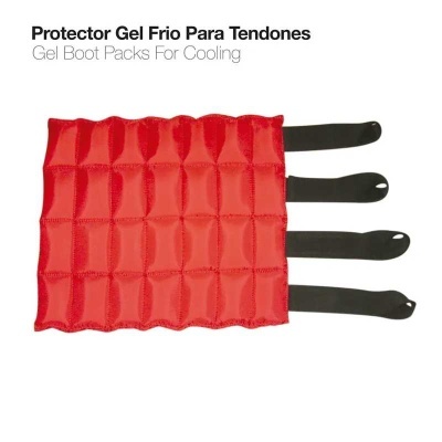 Protetor gel frio vermelho com tiras pretas