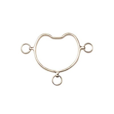 Argola metálica dourada com três argolas pequenas