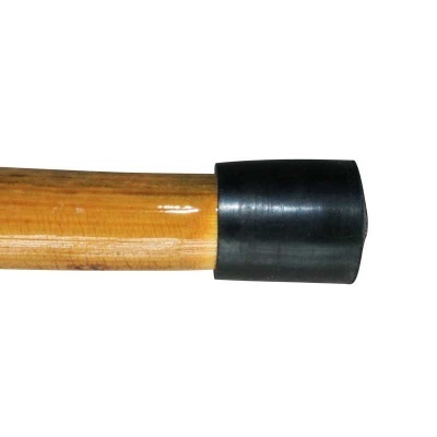 Base de madeira clara com proteção de borracha preta na extremidade