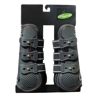 Proteções para cavalos cinzento escuro com fechos e embalagem