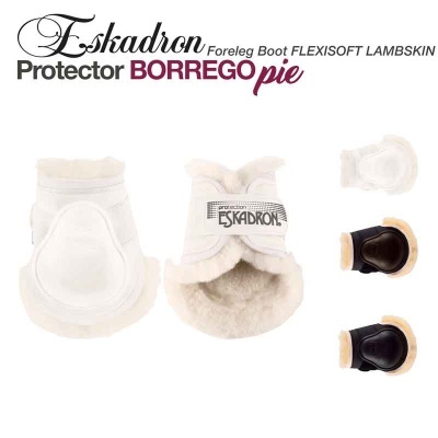 Protótipos de botas para patas de cavalo Eskadron em cores branco e preto com forro macio