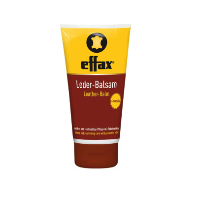 Tubo de bálsamo para couro effax Leder-Balsam em amarelo e castanho