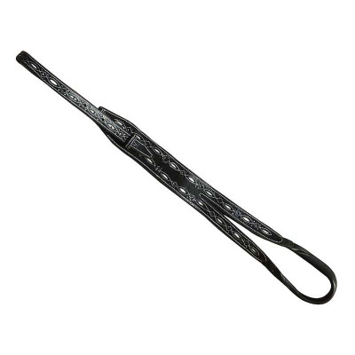 Fita preta para cabelo com padrão branco