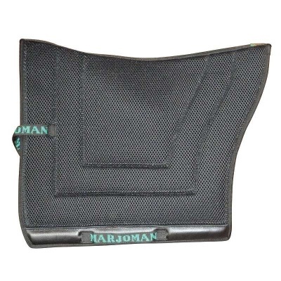 Protector de sela de cavalo preto com etiquetas MARJOMAN