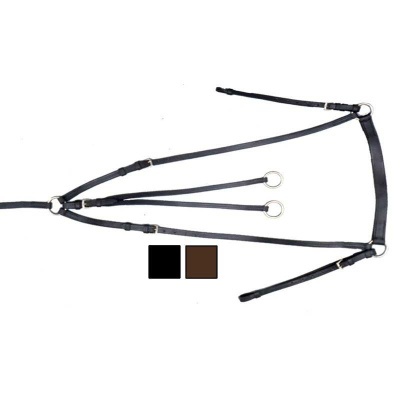 Arnês preto com detalhes metálicos