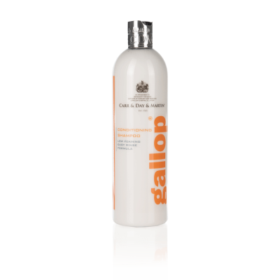 Frasco de champô condicionador Gallop branco com tampa prateada
