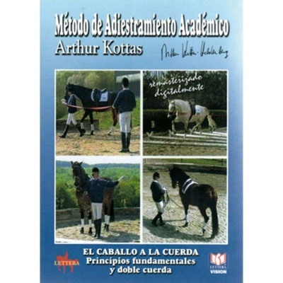 Capa de livro azul com título e quatro fotografias pequenas de adestramento de cavalo.