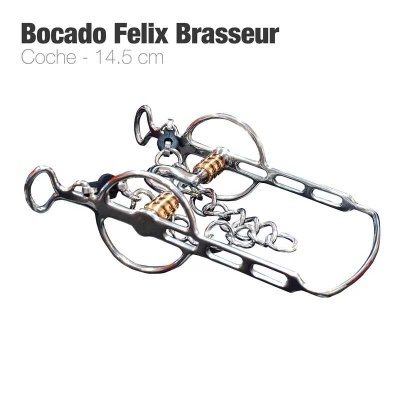 Freio de cavalo metálico Bocado Felix Brasseur modelo Coche 14,5 cm
