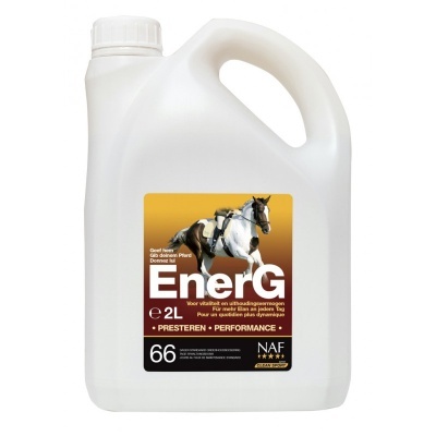 Frasco branco 2L com rótulo amarelo e castanho e cavalo desenhado