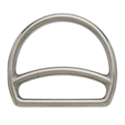Argola metálica semicircular prateada com barra horizontal