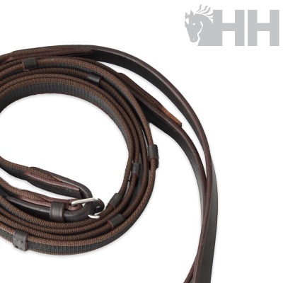 Freio de equitação castanho escuro com logótipo HH