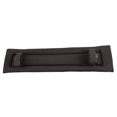 Almofada preta com tiras e etiqueta Light My Fire