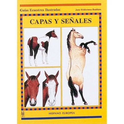 Livro com capa amarela e ilustrações de cavalos