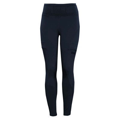 Leggings pretas justas com texto Zaldi na perna direita