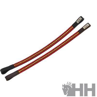 Cordão trançado colorido para óculos com extremidades de couro e etiqueta