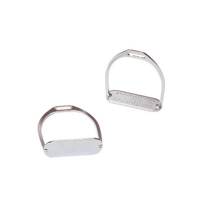 Par de estribos metálicos prateados para equitação