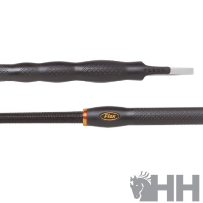 Ferramenta com cabo preto texturizado e extremidade metálica com inscrições