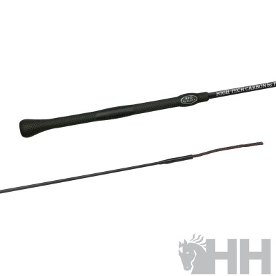 Chicote desportivo preto com pega texturizada e inscrição HIGH TECH CARBON