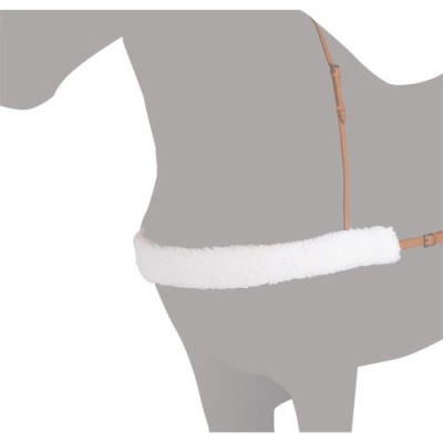 Trela castanha para cão com almofada branca no peito