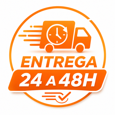 Selo laranja de entrega rápida 24 a 48 horas com carrinha e relógio