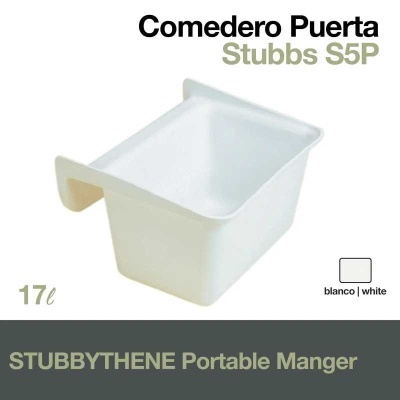 Comedouro para porta branco Stubbs S5P em plástico com capacidade de 17 litros