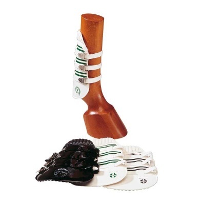 Protetores para pastas de cavalo brancos e negro com tiras de velcro