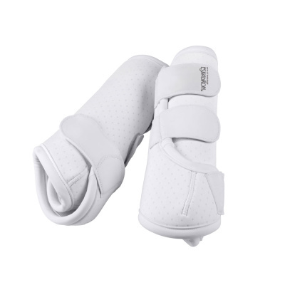 Proteções brancas para equitação com fecho velcro e inscrição Eskadron PRO DRESSEUR