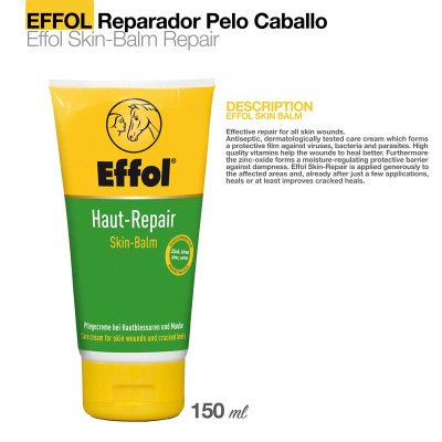 Tubo Effol Haut-Repair Skin-Balm amarelo e verde de 150 ml para cuidado da pele