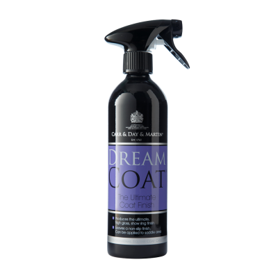 Frasco de spray preto com etiqueta roxa e preta de produto para proteção de capas de carros