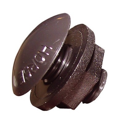 Botão preto em plástico com gravação H-D-P 71