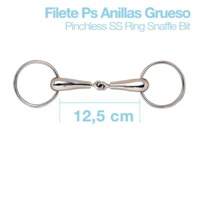 Filete Ps Anillas Grueso em metal prateado com anéis nas extremidades