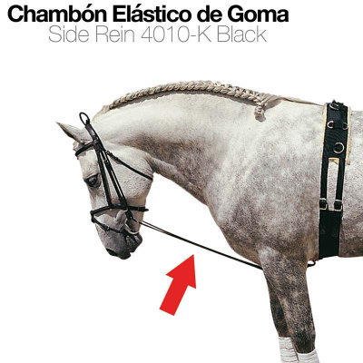 Cavalo com chambão elástico de goma preto e peiteira