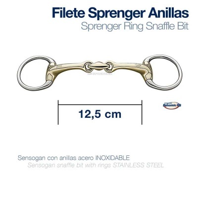 Filete Sprenger Anillas em aço inoxidável com anéis e elos, 12,5 cm, logótipo Dynamic RS
