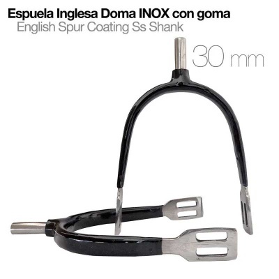 Espuelas inglesas de aço inox com recobrimento preto e 30 mm de tamanho.