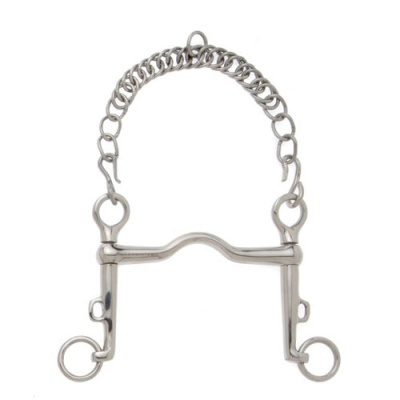 Freio metálico de equitação com corrente