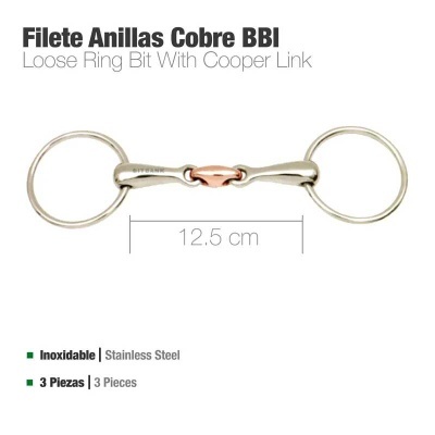 Freio de anilhas em aço inoxidável com ligação de cobre, 12,5 cm