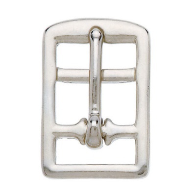 Fivela metálica prateada quadrada com lingueta