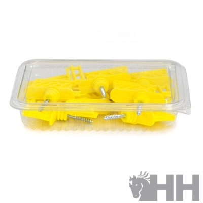 Conjunto de chaves amarelas com parafusos em embalagem plástica transparente