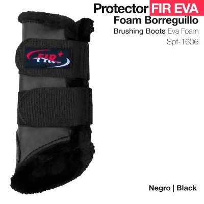 Protector preto para equitação com espuma EVA e forro de borrego