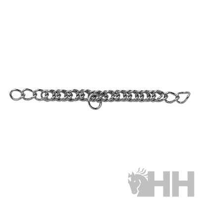 Pulseira de elos metálicos prateados com fecho de gatilho e elo circular