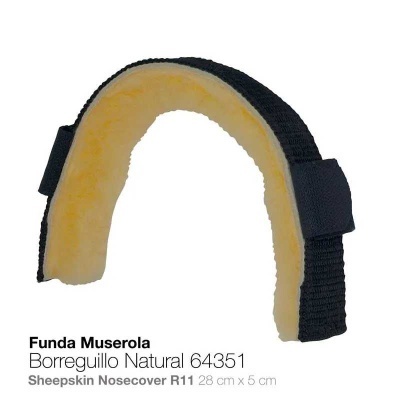 Funda muserola Borreguillo Natural 64351 preta e creme com velcro